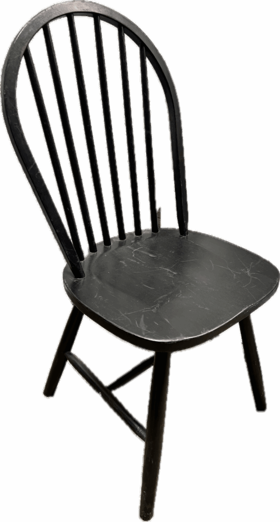 Rounded Windsor Style Black Chair