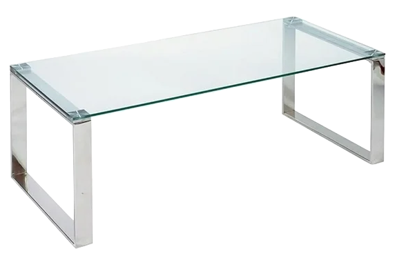Modern Glass and Silver Cocktail Table
