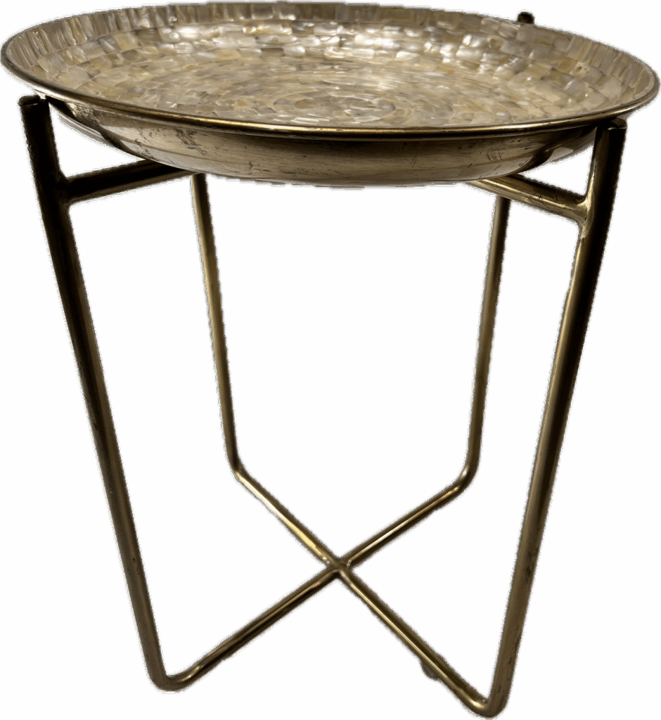 Capiz Shell Table with Gold Base