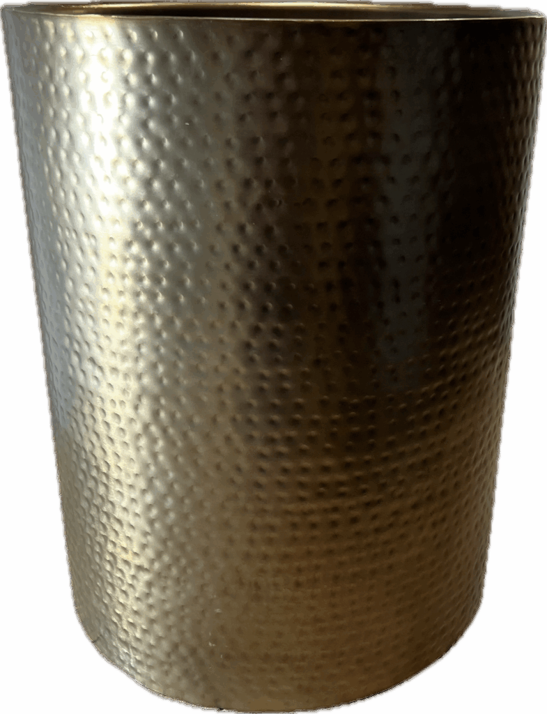 Gold Metal Drum-Shaped Table