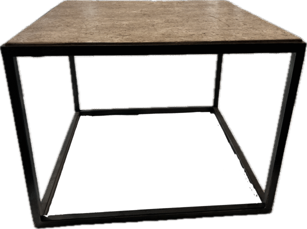 Square Metal Leg Marble Side Table