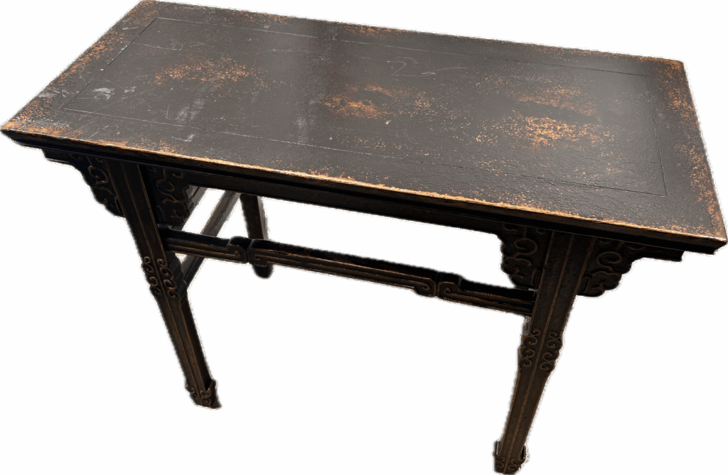 Asian Inspired Dark Wood Console Table