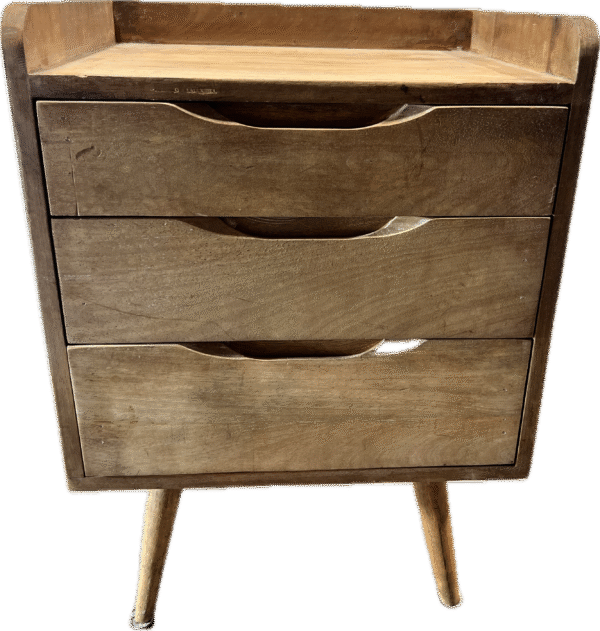 Mid Century Modern Style 3 Drawer Bedside Table