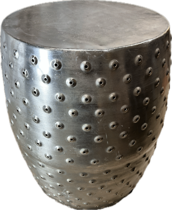 Silver Hobnail Drum-Shaped Table
