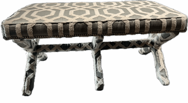 Seafoam Upholstered Patterned Bench