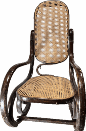 Thonet Style Bent Wood Cane Seat and Back Rocking Chair