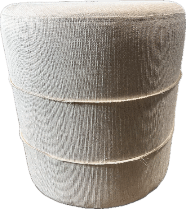 Round Linen Ottoman