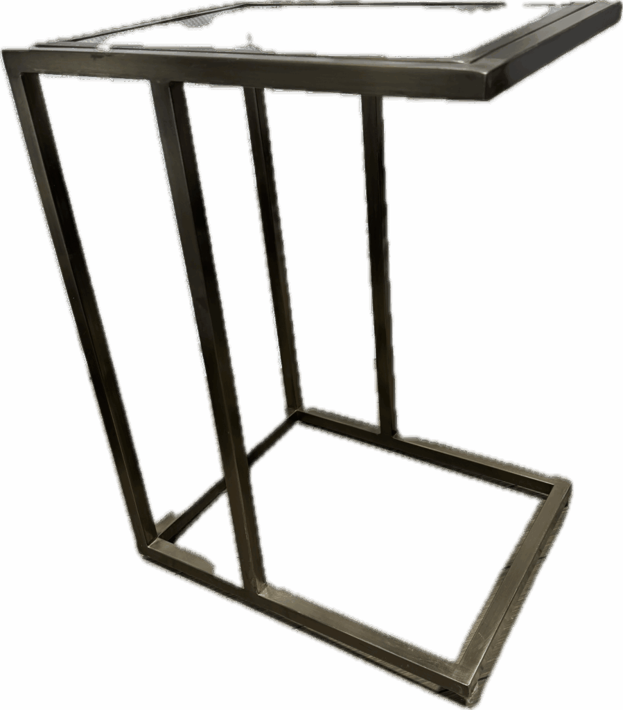 Gold Cantilever Table with Glass Top
