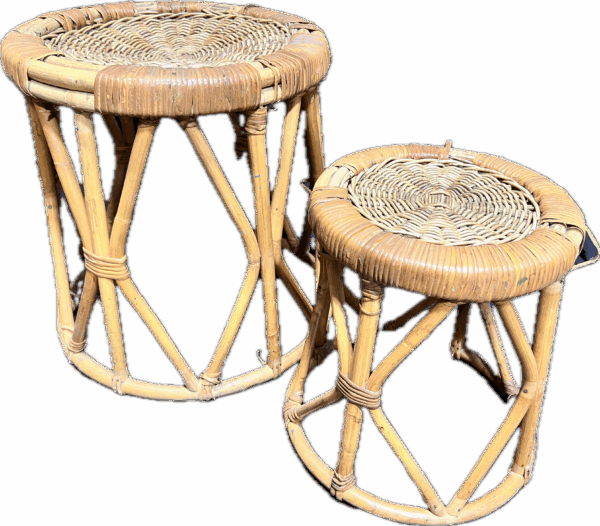 Nesting Vintage Rattan Tables