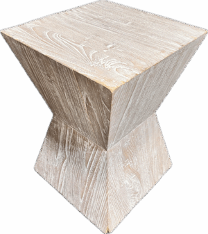 Angular Hourglass Table in Grey Weathered Wood
