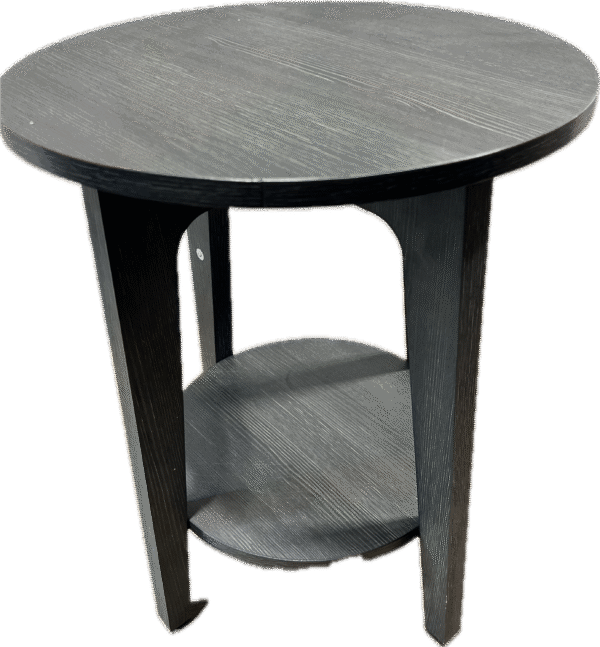 Grey Wood Round 2-Tier Table