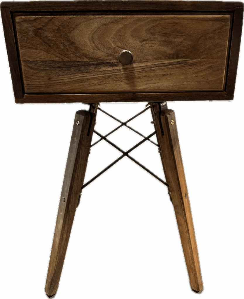 Boho Mango Wood Side Table with Drawer