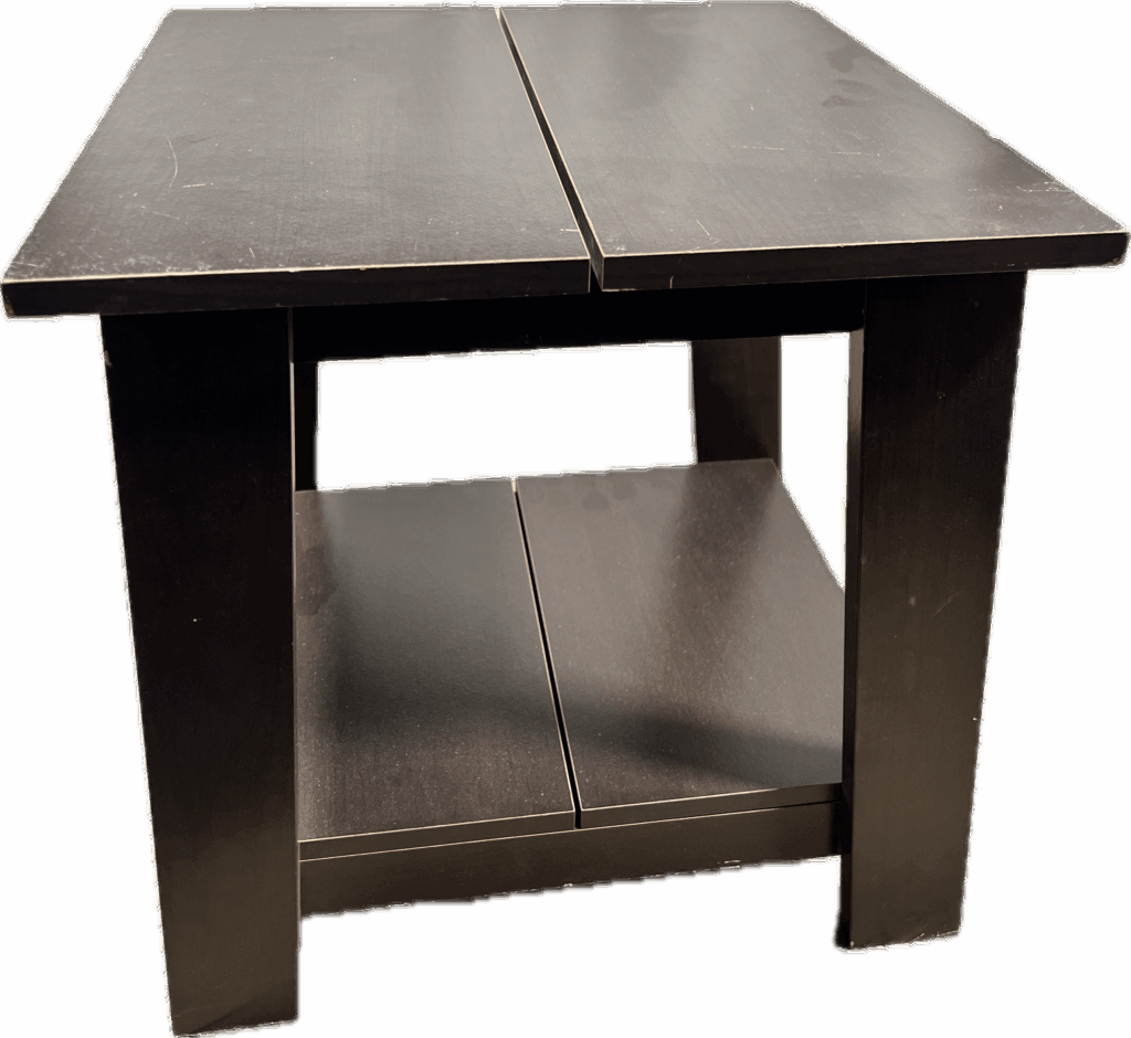 Dark Wood 2-Tier Table with Split Design