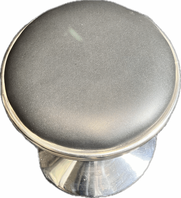 Round Grey Metal Stool