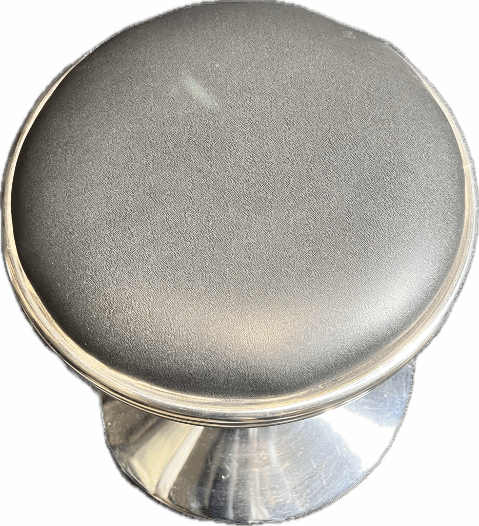 Round Grey Metal Stool