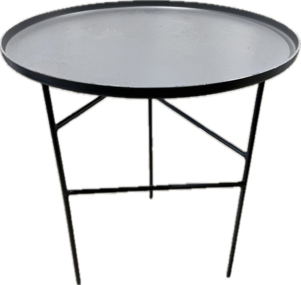 Round Grey Metal Table