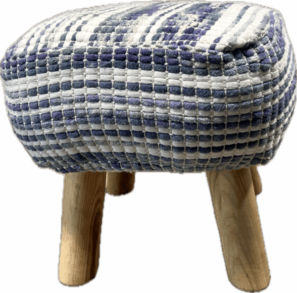 Purple and Blue Woven Stool