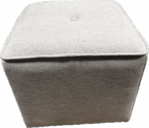 Light Grey Upholstered Button Ottoman