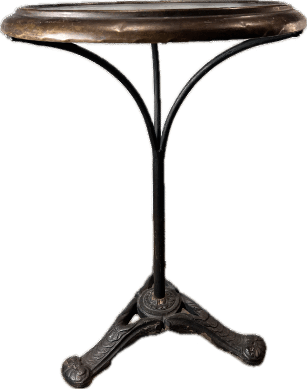 Round Metal Table with Pedestal Base