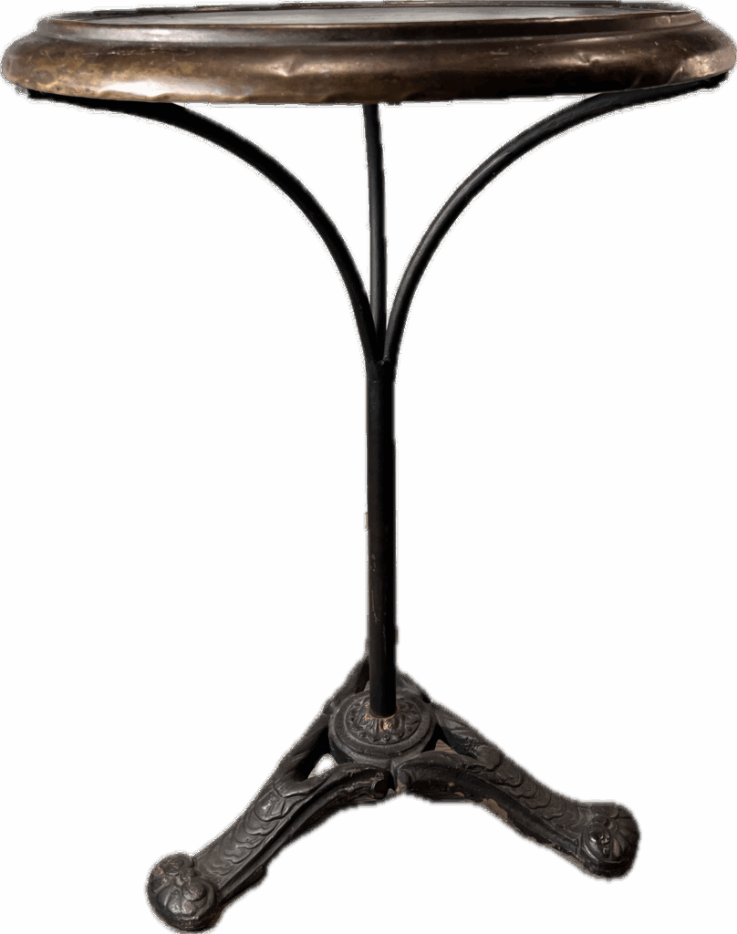 Round Metal Table with Pedestal Base