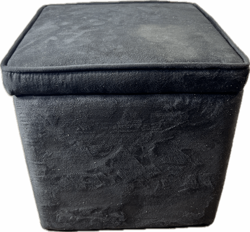 Black Suede Storage Ottoman
