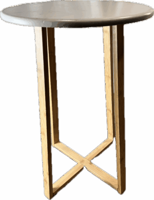 Tall White Table with Natural Legs