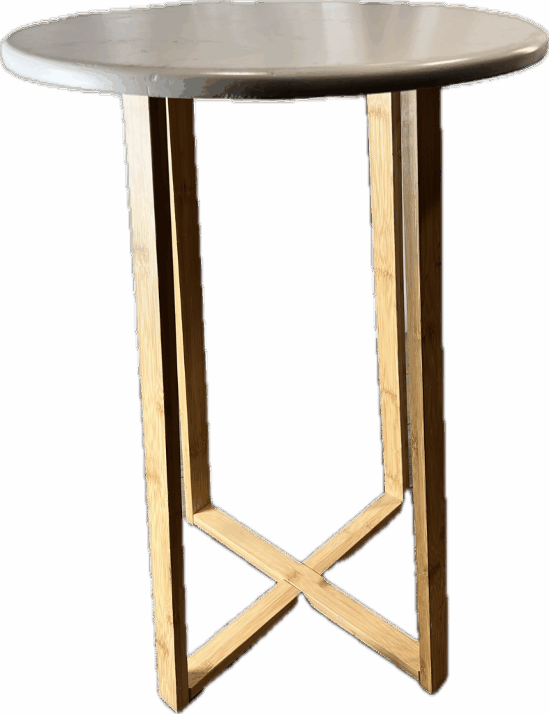 Tall White Table with Natural Legs