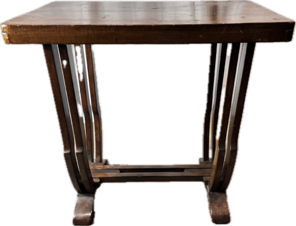 Vintage Dark Wood Table with Curved Legs