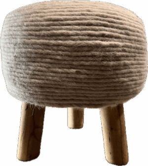 Pink Yarn Footstool