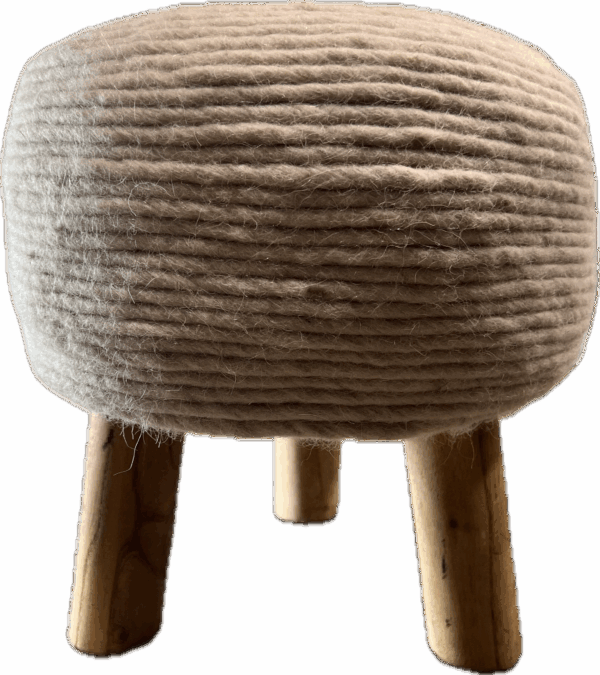 Pink Yarn Footstool