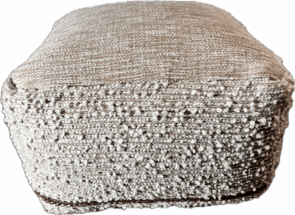 Wheat and Rust Square Pouf