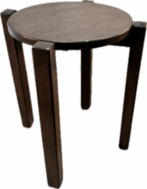 Dark Wood Floating Round Side Table