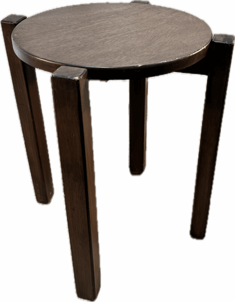 Dark Wood Floating Round Side Table