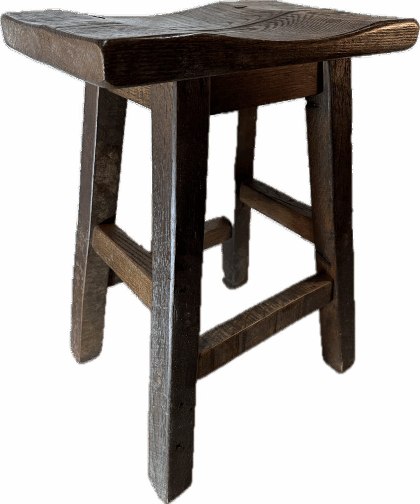 Rustic Dark Brown Saddle Stool