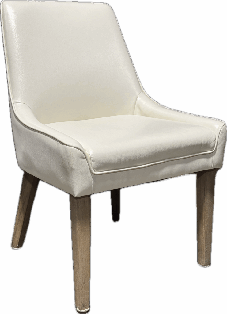 Cream Leather Dining Chair