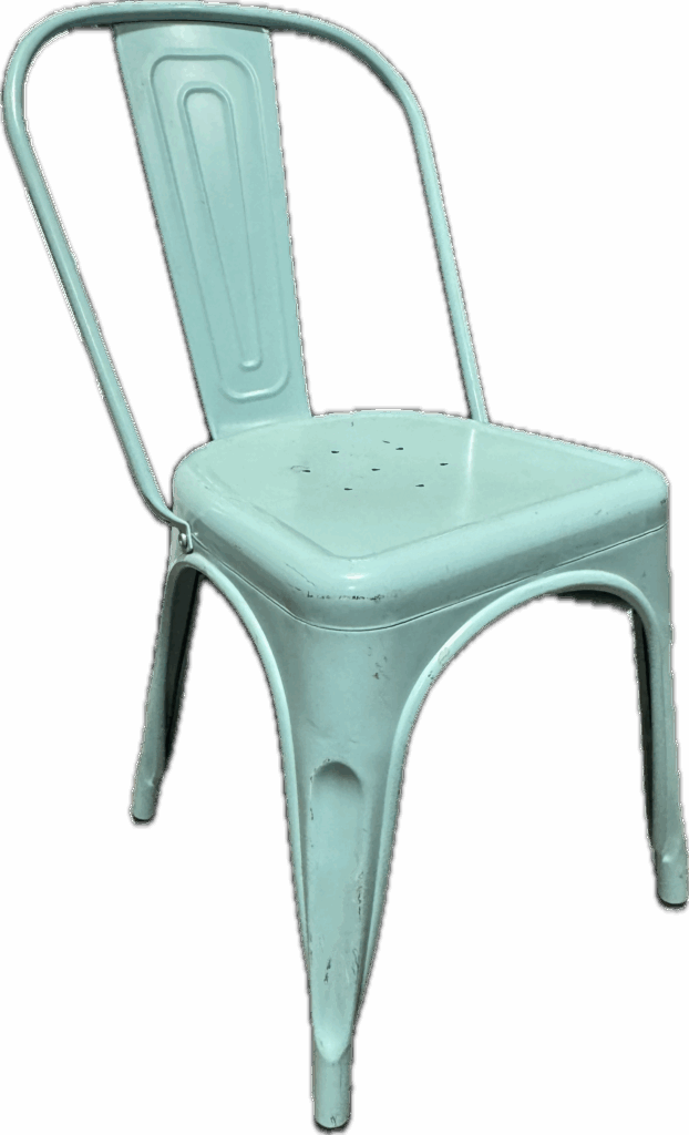 Aqua Metal Bistro Stacking Chair