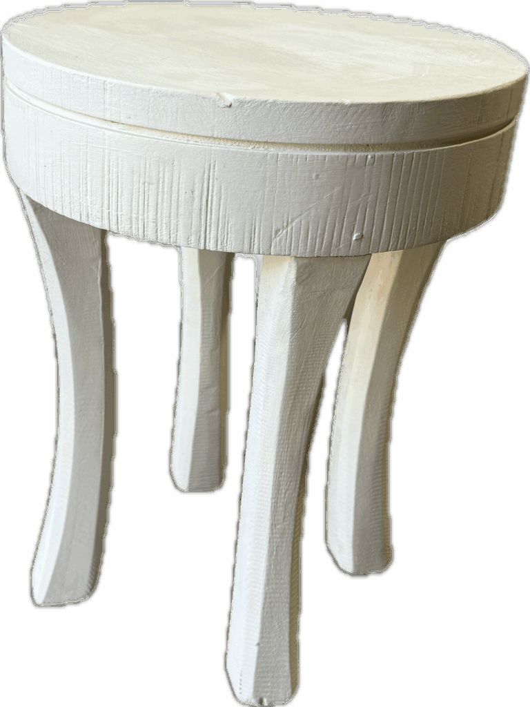 Low White Wood Side Table