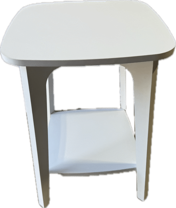 Square White Wood Modern Side Table