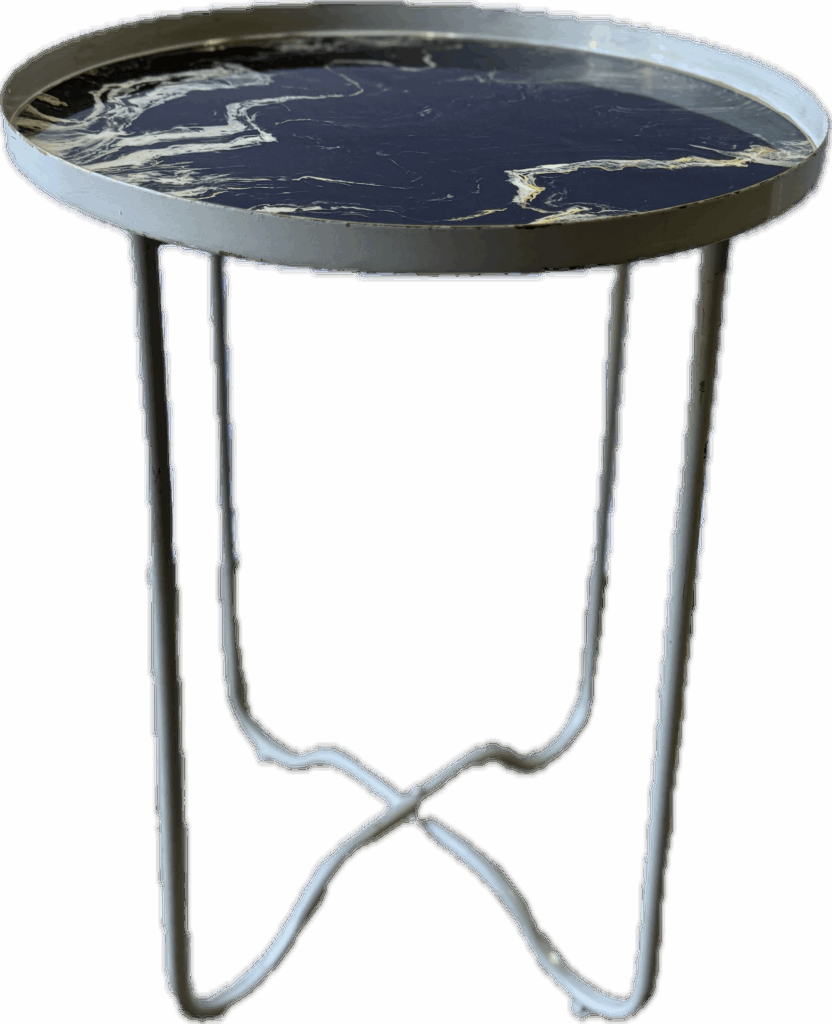 Black and White Marbled Side Table