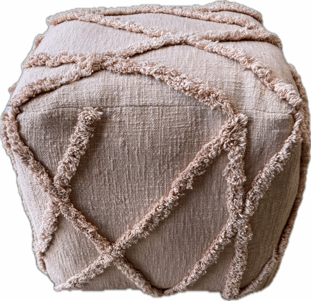 Pink Square Ottoman
