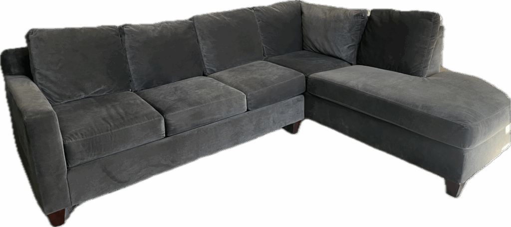 Dark Grey Velvet Sectional