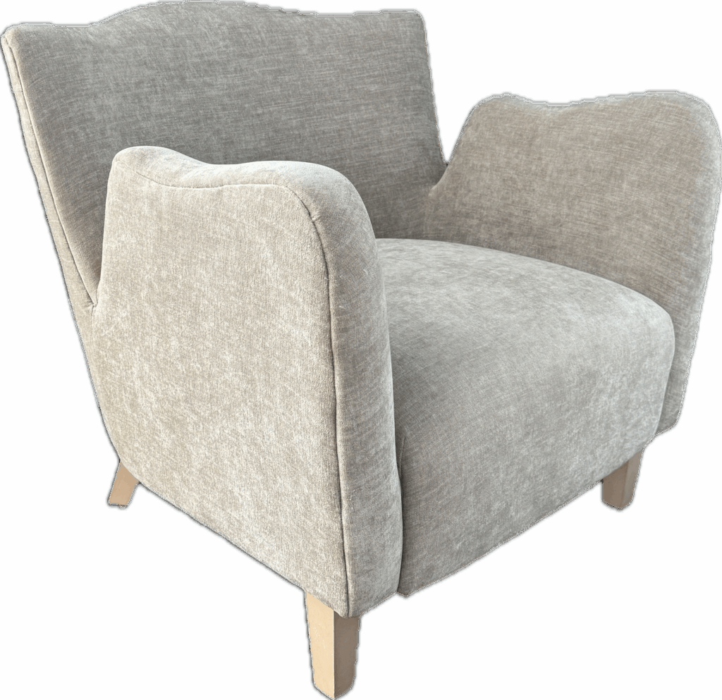 Beige Suede Accent Chair