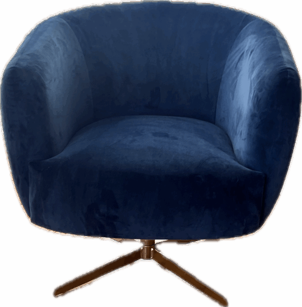 Blue Velvet Swivel Chair