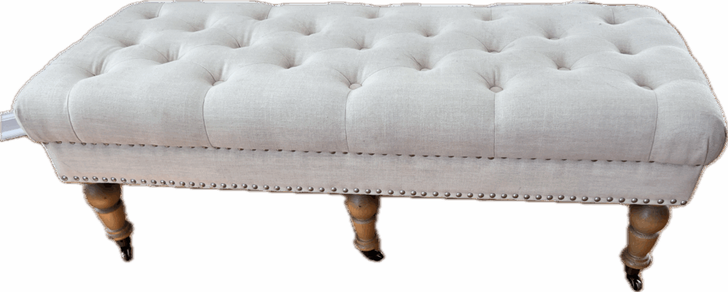 Cream Tufted Bench