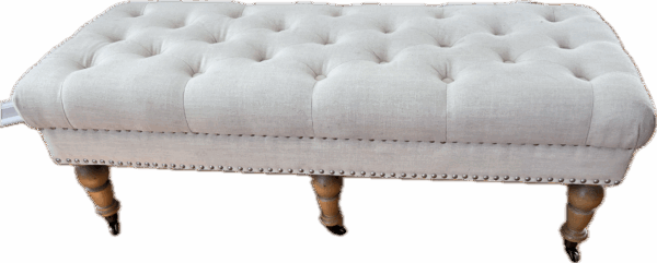 Cream Tufted Bench