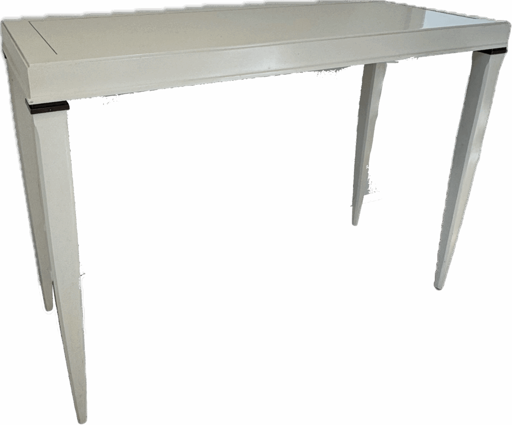 Off White Console Table with Bronze Accents