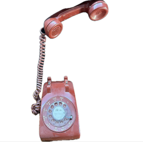 Red Vintage Telephone with Dial