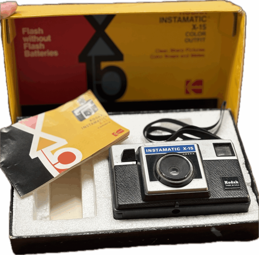 Black Kodak Instamatic X-15 Color Outfit Camera with Box