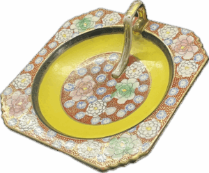 Vintage Moriyama Lemon Server with Cloisonne Floral Pattern