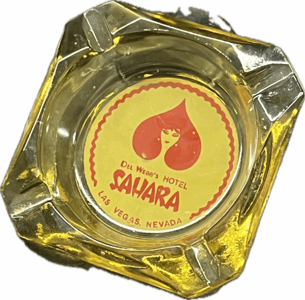 Sahara Hotel Light Amber Glass Ashtray